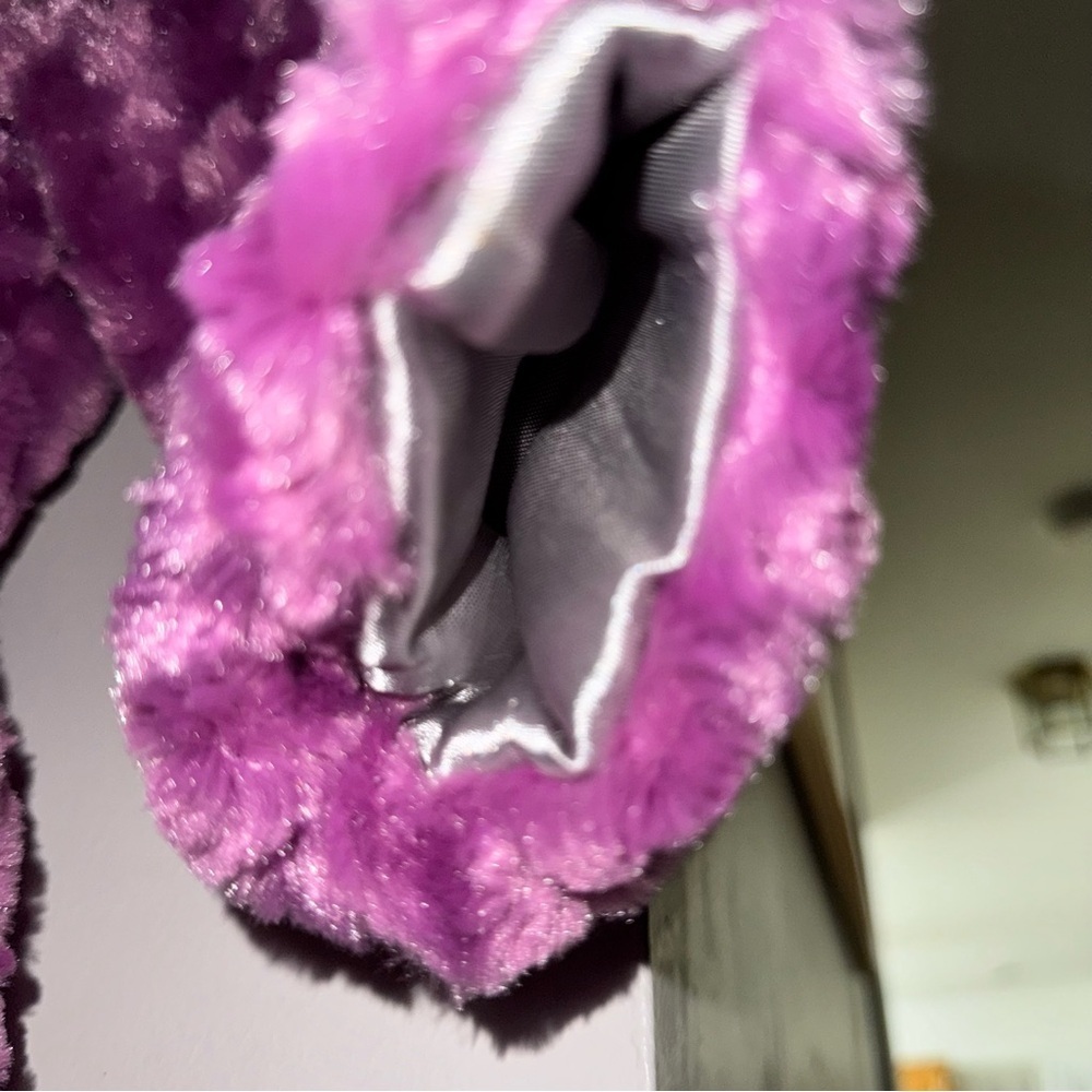 NICKELODEON Dora & Friends Girls 3T Purple Faux Fur Sparkle Jacket Coat Bows NWT - Picture 9 of 16